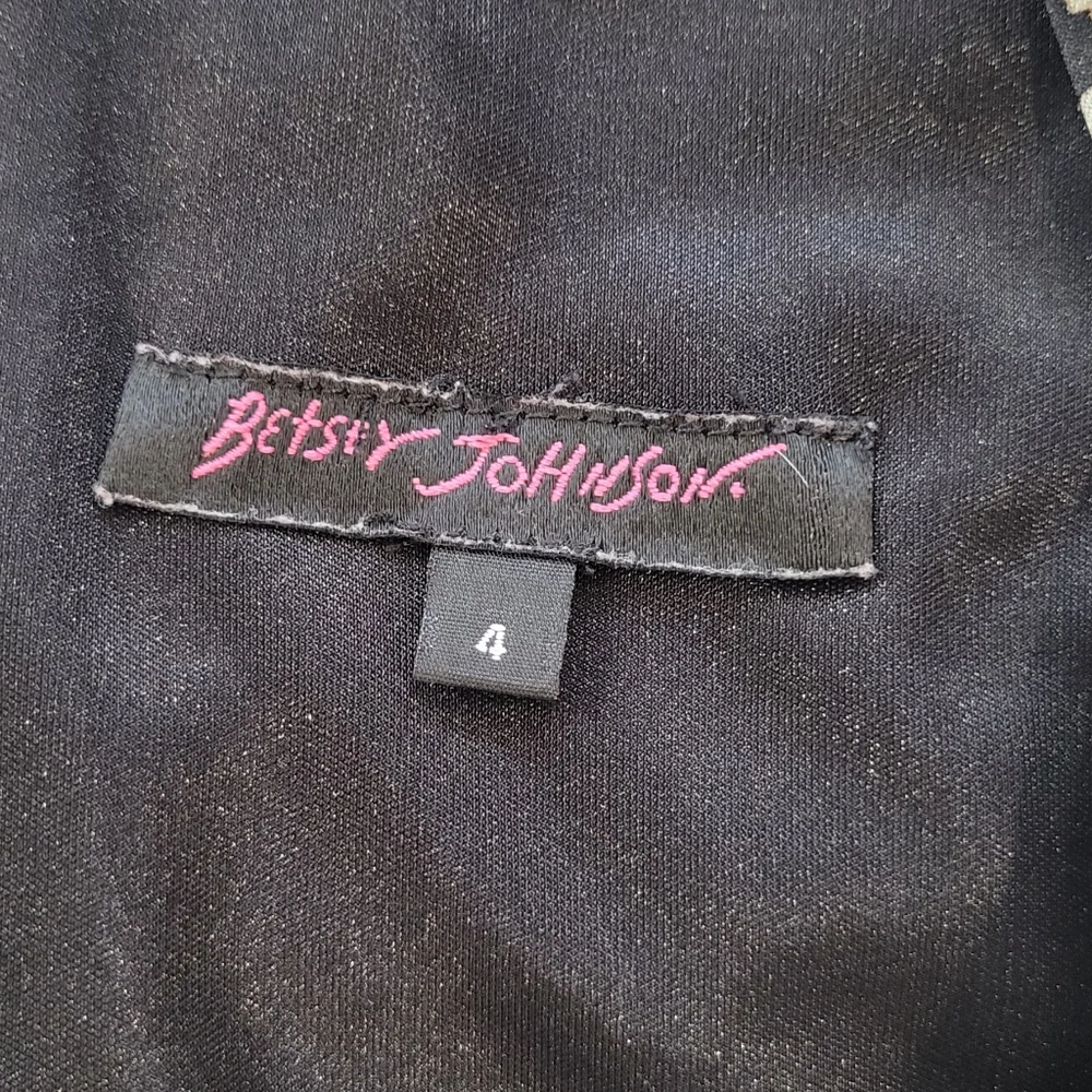 Betsey Johnson Black‎ Dress With Bows Sleeveless Knee Length Size 4